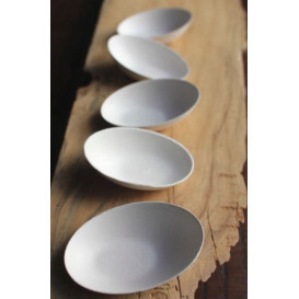 Sugarcane Mini Bowl Oval Shape White 8x5cm (30 Units) 