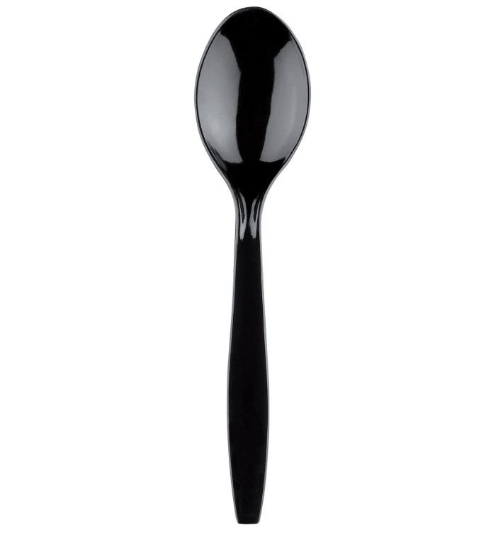Plastic Spoon Premium PS Black 19cm (50 Units) Plastic Spoon Premium PS Black 19cm (50 Units)