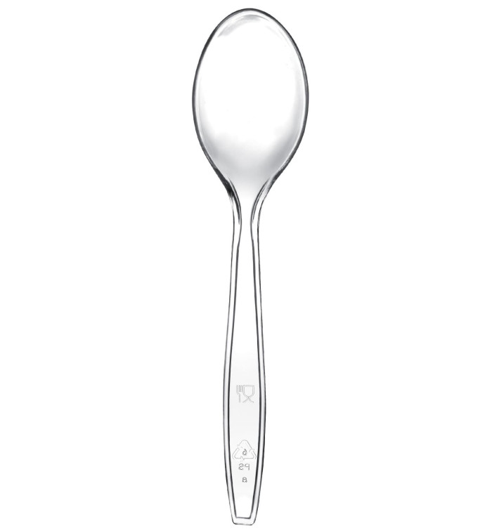 Plastic Spoon Premium PS Clear 19cm (50 Units) Plastic Spoon Premium PS Clear 19cm (50 Units)