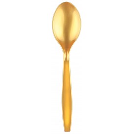 Plastic Spoon PS Premium Gold 19cm (50 Units) 