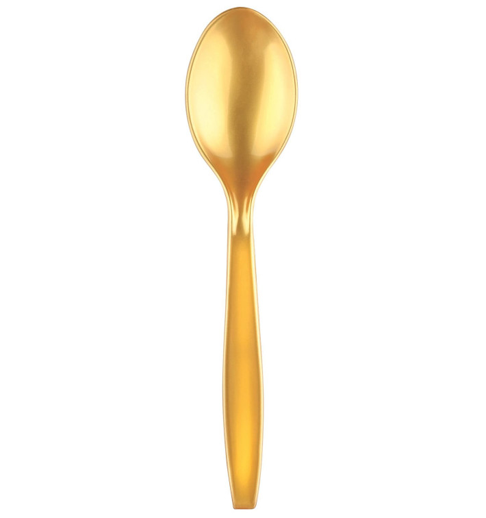 Plastic Spoon PS Premium Gold 19cm (50 Units) Plastic Spoon PS Premium Gold 19cm (50 Units)