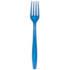 Plastic Fork PS Premium Blue 19cm (50 Units) 