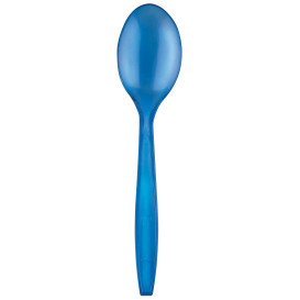 Plastic Spoon PS Premium Blue 19cm (50 Units) 