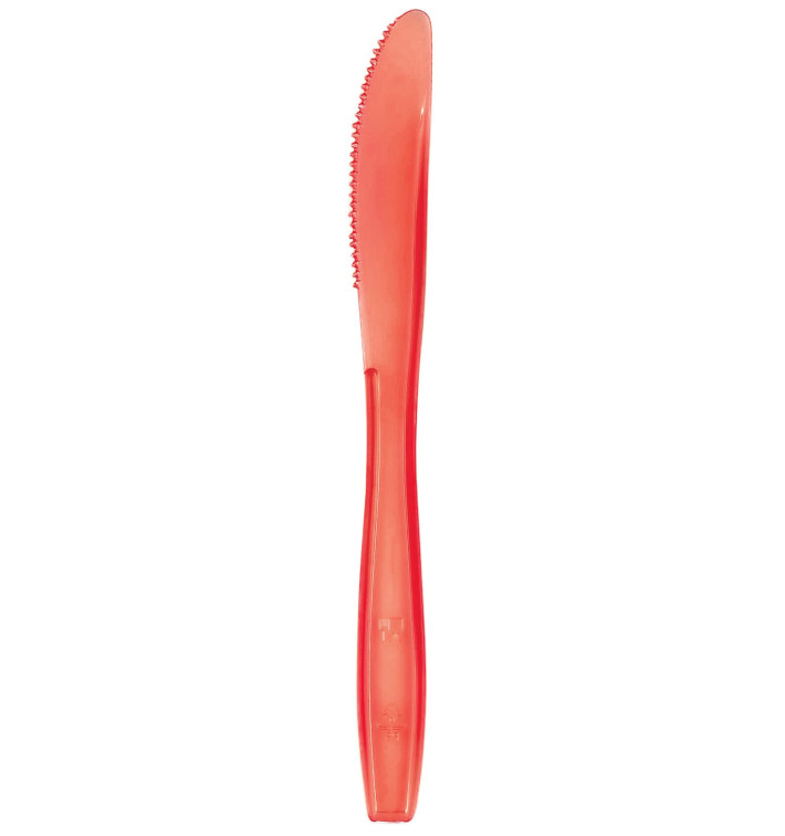 Plastic Knife PS Premium Red 19cm (50 Units) Plastic Knife PS Premium Red 19cm (50 Units)