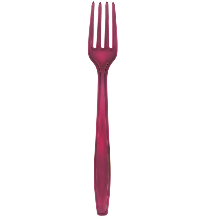 Plastic Fork PS Premium Burgundy 19cm (50 Units) Plastic Fork PS Premium Burgundy 19cm (50 Units)