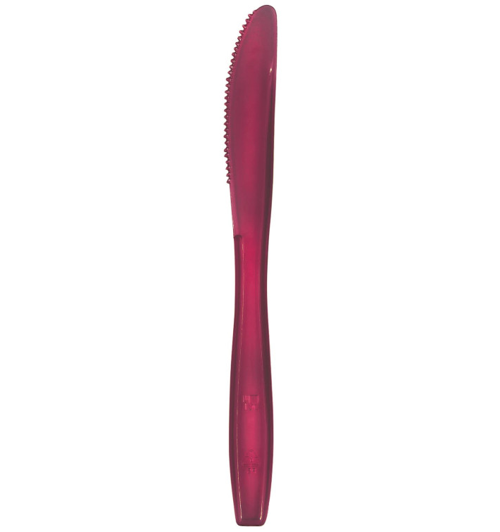 Plastic Knife PS Premium Burgundy 19cm (1000 Units) Plastic Knife PS Premium Burgundy 19cm (1000 Units)