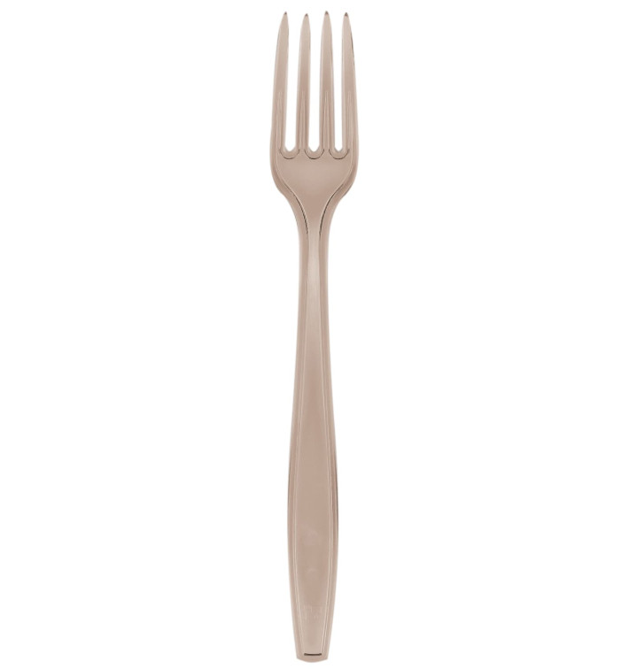 Plastic Fork PS Premium Beige 19cm (50 Units) 