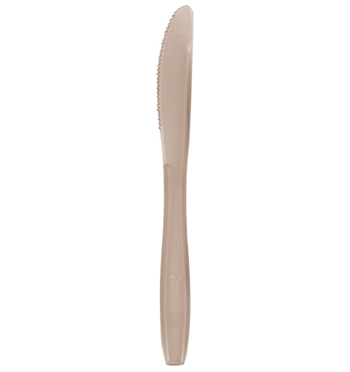 Plastic Knife PS Premium Beige 19cm (1000 Units)