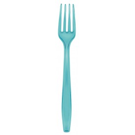 Plastic Fork PS Premium Turquoise 19cm (50 Units) 