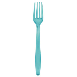 Plastic Fork PS Premium Turquoise 19cm (50 Units) 