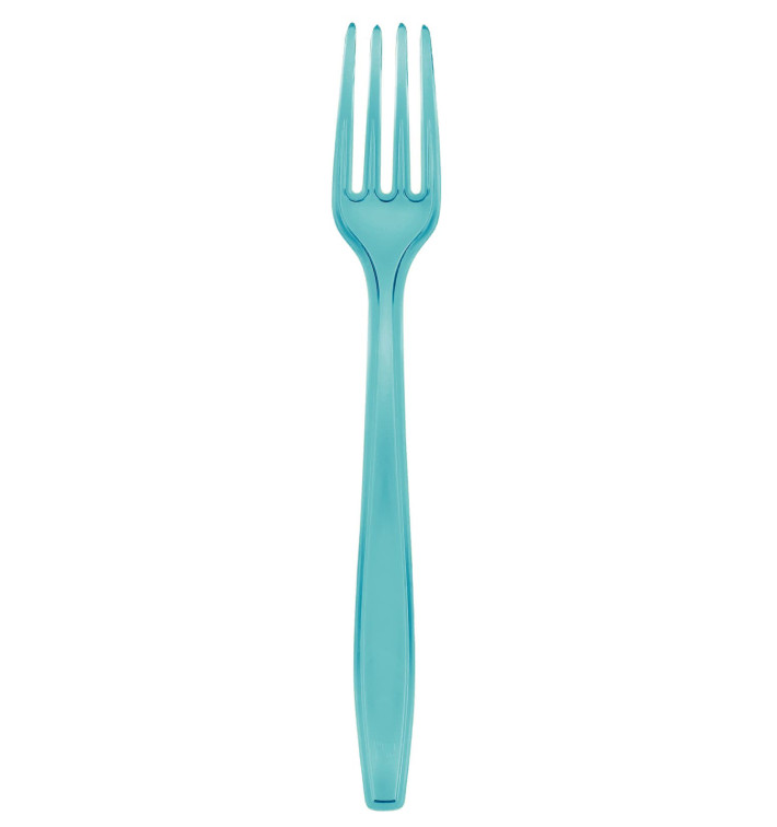 Plastic Fork PS Premium Turquoise 19cm (1000 Units) Plastic Fork PS Premium Turquoise 19cm (1000 Units)