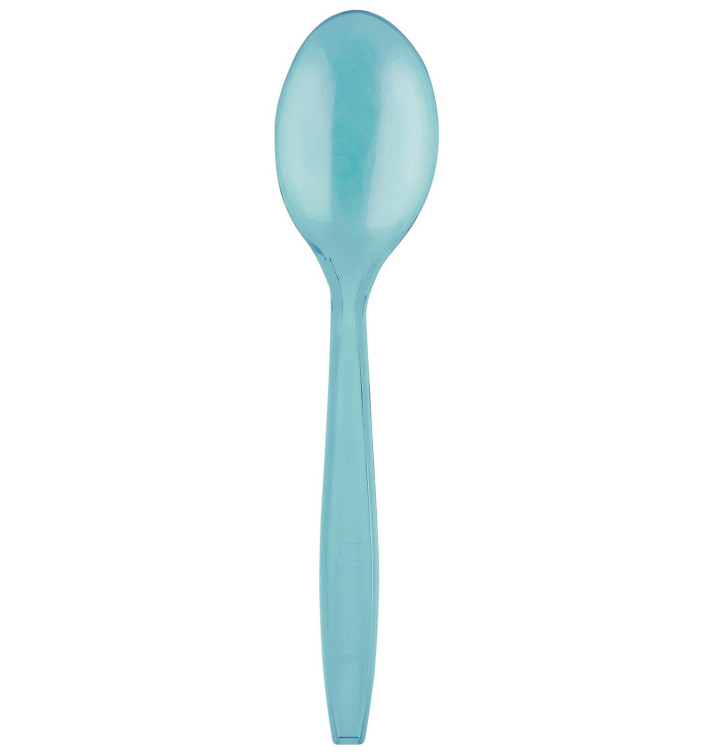 Plastic Spoon PS Premium Turquoise 19cm (50 Units) Plastic Spoon PS Premium Turquoise 19cm (50 Units)