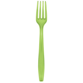 Plastic Fork PS Premium Lime Green 19cm (50 Units) 