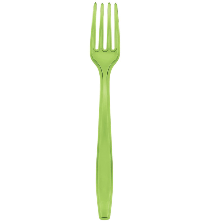 Plastic Fork PS Premium Lime Green 19cm (50 Units) Plastic Fork PS Premium Lime Green 19cm (50 Units)