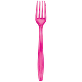 Plastic Fork PS Premium Fuchsia 19cm (50 Units) 