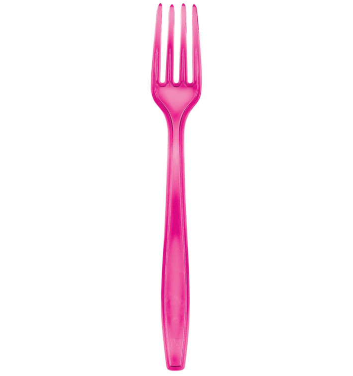Plastic Fork PS Premium Fuchsia 19cm (50 Units) Plastic Fork PS Premium Fuchsia 19cm (50 Units)
