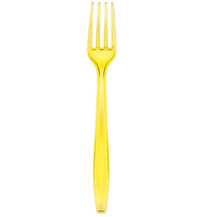 Plastic Fork PS Premium Yellow 19cm (50 Units) Plastic Fork PS Premium Yellow 19cm (50 Units)