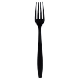 Plastic Fork Premium PS Black 19cm (50 Units)