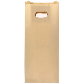 Paper Bag with Handles Kraft Die Cut 18+6x32cm (50 Units) 