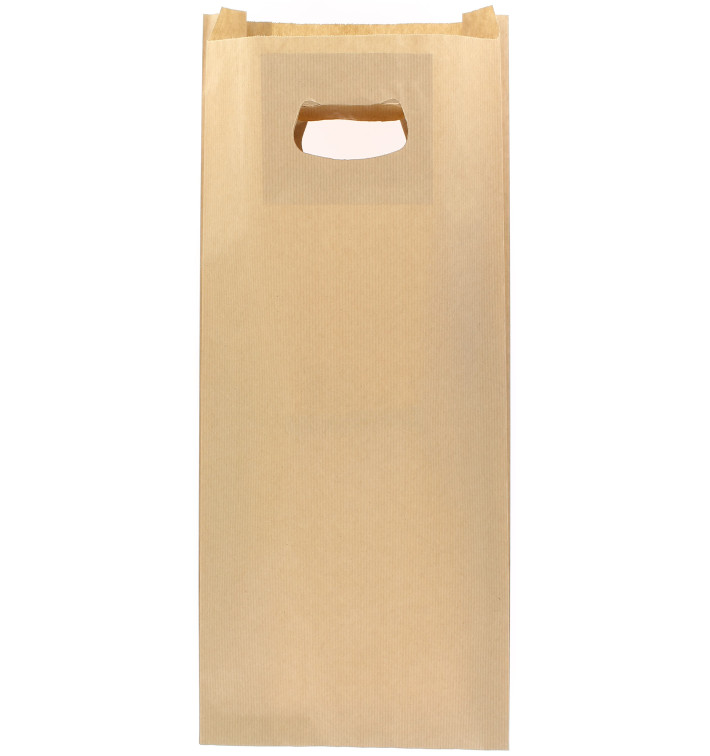 Paper Bag with Handles Kraft Die Cut 18+6x32cm (50 Units) Paper Bag with Handles Kraft Die Cut 18+6x32cm (50 Units)