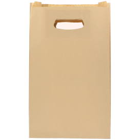 Paper Bag with Handles Kraft "Hawanna" Die Cut 24+7x37cm (50 Units) 