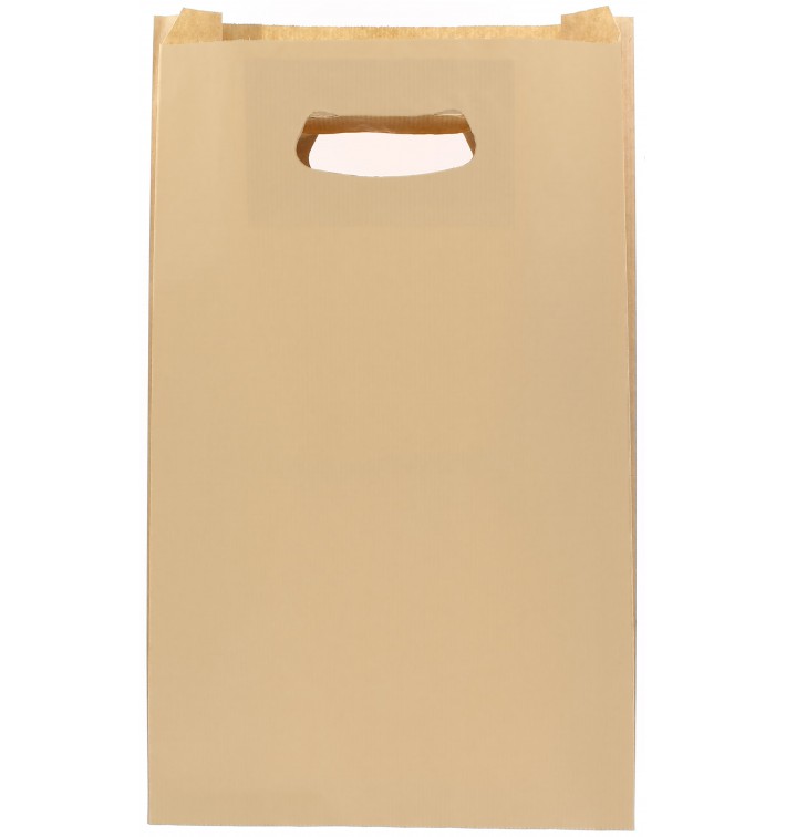 Paper Bag with Handles Kraft "Hawanna" Die Cut 24+7x37cm (250 Units)