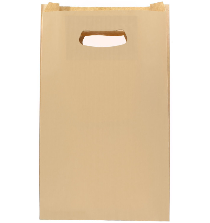 Paper Bag with Handles Kraft "Hawanna" Die Cut 24+7x37cm (250 Units)