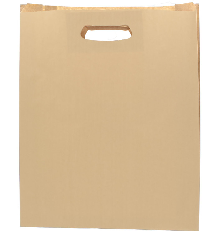 Paper Bag with Handles Kraft "Hawanna" Die Cut 41+10x42cm (250 Units)