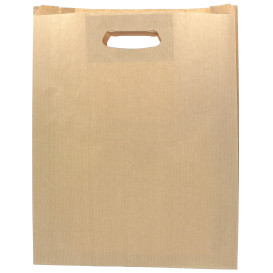 Paper Bag with Handles Kraft Die Cut 41+10x42cm (250 Units)