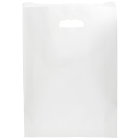 Paper Bag with Handles Kraft Die Cut White 31+8x42cm (50 Units) 