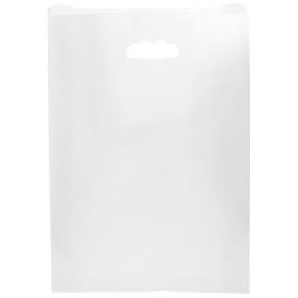 Paper Bag with Handles Kraft Die Cut White 31+8x42cm (250 Units)