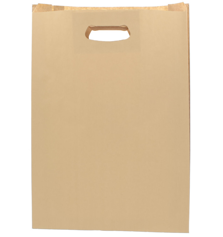 Paper Bag with Handles Kraft "Hawanna" Die Cut 31+8x42cm (50 Units) Paper Bag with Handles Kraft "Hawanna" Die Cut 31+8x42cm (50 Units)