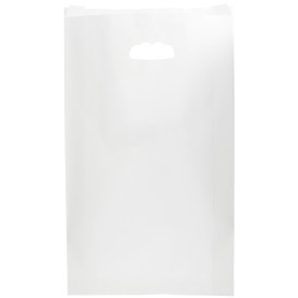 Paper Bag with Handles Kraft Die Cut White 24+7x37cm (50 Units) 