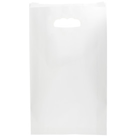 Paper Bag with Handles Kraft Die Cut White 24+7x37cm (250 Units)
