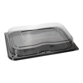 Plastic Tray with Lid Black 35x24cm (5 Units) 