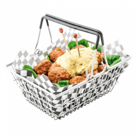 Serving Mini Shopping Basket Containers Steel 18,5x13,5x9cm (1 Unit) 