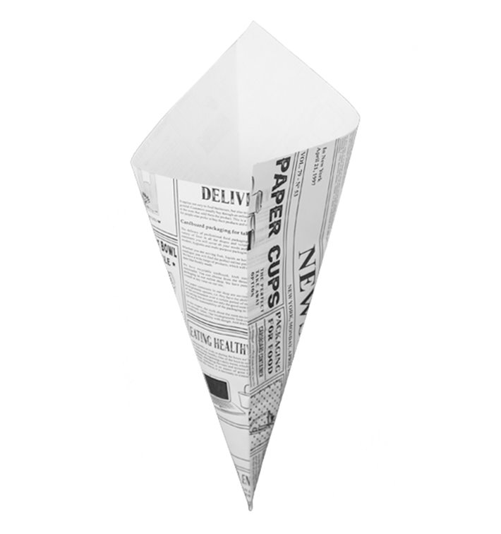 Paper Food Cone Grease-Proof "Times" 24cm 100g (2.000 Units) Paper Food Cone Grease-Proof "Times" 24cm 100g (2.000 Units)