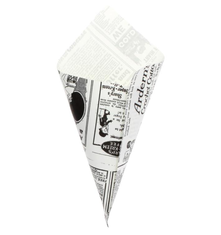 Paper Food Cone Grease-Proof "Times" 20cm 70g (2000 Units) Paper Food Cone Grease-Proof "Times" 20cm 70g (2000 Units)