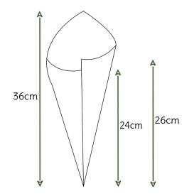 Paper Food Cone Natural 34cm 400g (200 Units)