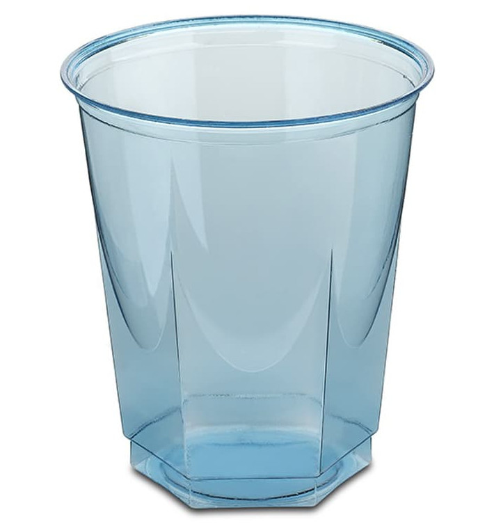 Plastic Cup PS Crystal Hexagonal shape Turquoise 250ml (10 Units) Plastic Cup PS Crystal Hexagonal shape Turquoise 250ml (10 Units)