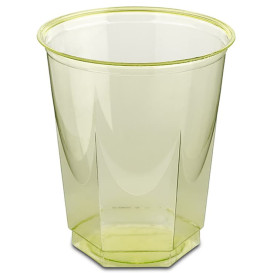 Plastic Cup PS Crystal Hexagonal shape Pistachio 250ml (10 Units) 