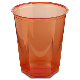 Plastic Cup PS Crystal Hexagonal shape Red 250ml (10 Units) 