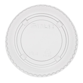 Plastic Lid PET Crystal Closed Flat Ø7,3cm (125 Units)  
