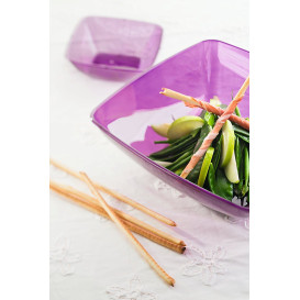 Plastic Bowl PS Crystal Hard Eggplant 3500ml 28x28cm (1 Unit) 