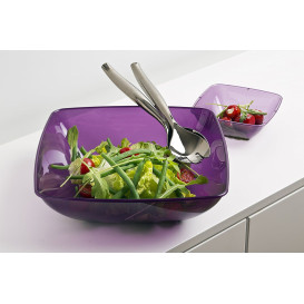 Plastic Bowl PS Crystal Hard Eggplant 3500ml 28x28cm (1 Unit) 