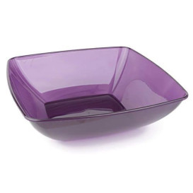 Plastic Bowl PS Crystal Hard Eggplant 3500ml 28x28cm (20 Units)