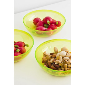 Plastic Bowl PS Crystal Hard Green 400ml Ø14cm (60 Units)