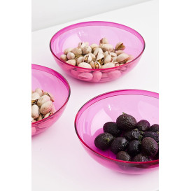 Plastic Bowl PS Crystal Hard Raspberry 3500ml Ø27cm (1 Unit) 