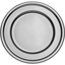 Plastic Charger Plate Round Shape Silver 30 cm (5 Units) 