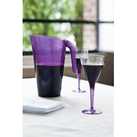 Plastic Stemmed Glass Wine Eggplant 130ml (6 Units) 